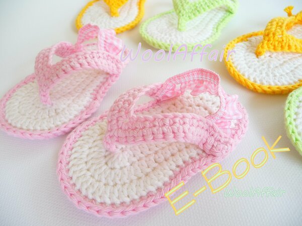 Häkelanleitung - Baby- Zehensteg - Sandalen - No.5