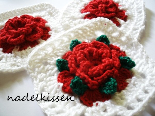 Rosen- Granny 3D Häkelanleitung