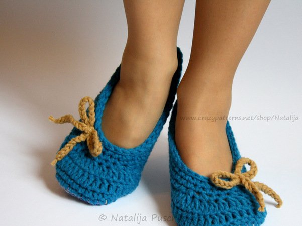 Schnell und leicht gehäkelte Ballerinas in 4 Designs - Größe 34-45