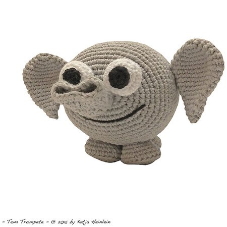 amigurumi animal glotzis PDF crochet pattern tutorial by Katja Heinlein elephant tusker stuff toy digital file indian asien african tutorial