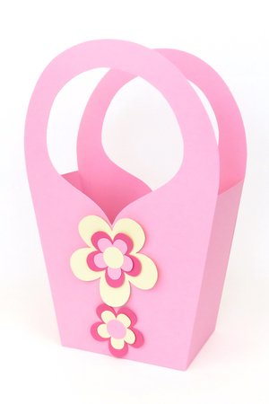 Geschenktasche in Rosa – Bastelvorlagen mit Anleitung