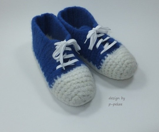 "MeiFilzi-No1" gehäkelte Filzschuhe im Turnschuhlook, Gr. 30-47