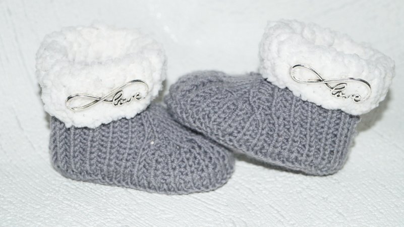 Strickanleitung für Baby- Schuhe Kuschlos, sehr einfach