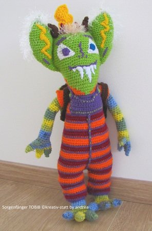 Sorgenfänger Tobib - ca. 58 cm - Häkelanleitung