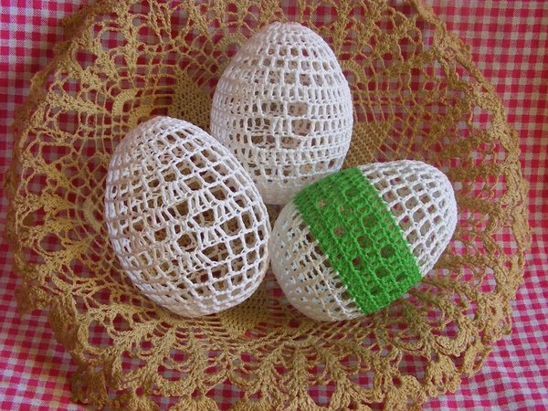 Crochet Easter eggs ornament set of 5