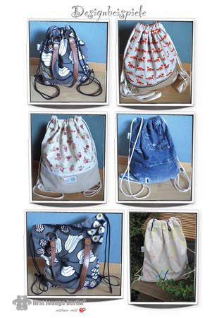 Wanda *** Turnbeutel Backpack E-Book PDF-Datei Nähanleitung Rucksack Tasche Bag E-Book in 3 Größen von firstloungeberlin