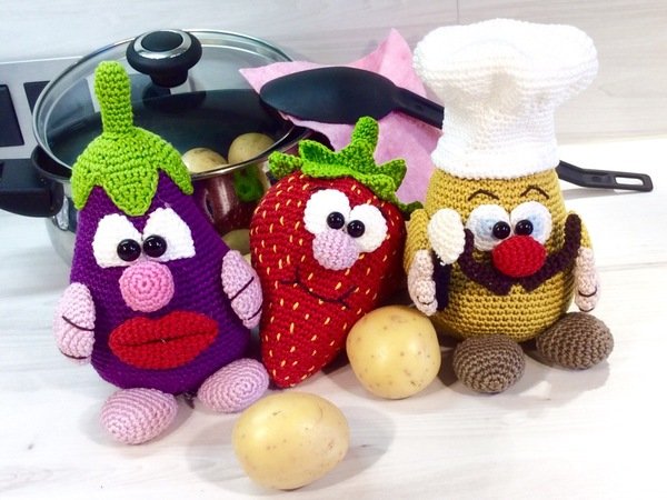 Crochet Pattern Kitchen Tools and Helper - The Kitchenkings Gini & Berry & Pelle - English