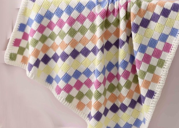 Baby Blanket Entrelac Crochet
