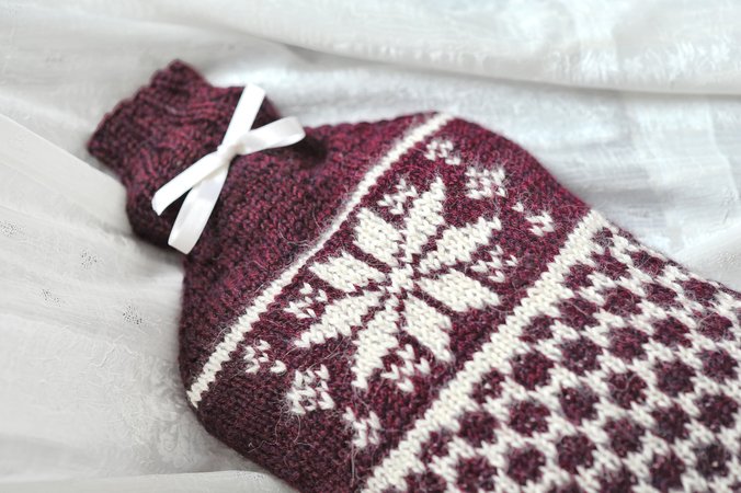 Fair-Isle hot water bottle cozy