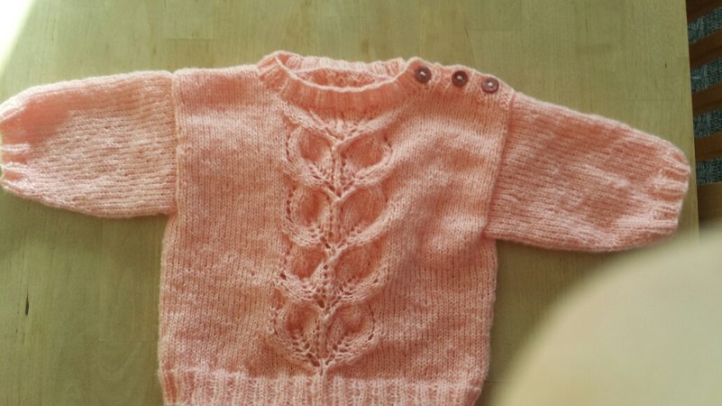 Anleitung Baby-Pullover rosa Gr. 68/74