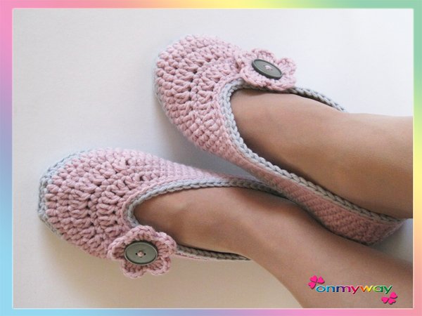 Häkelanleitung: Ballerina Häkelschuhe mit Blume (Größen 36 bis 43)