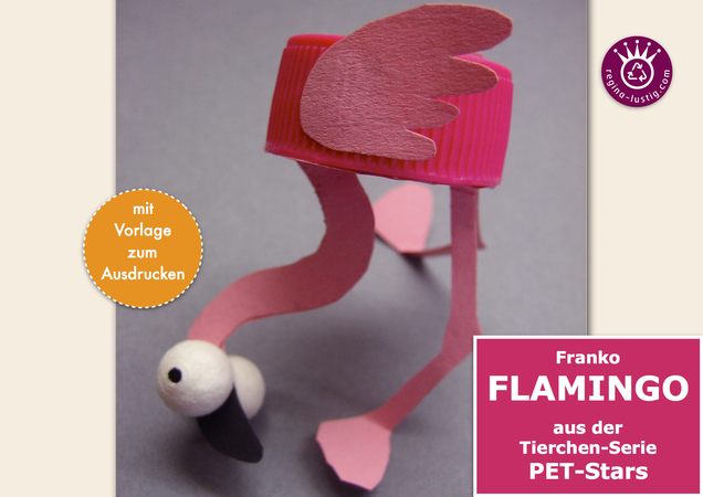 Franko Flamingo lustiges PET-Pet, Upcycling