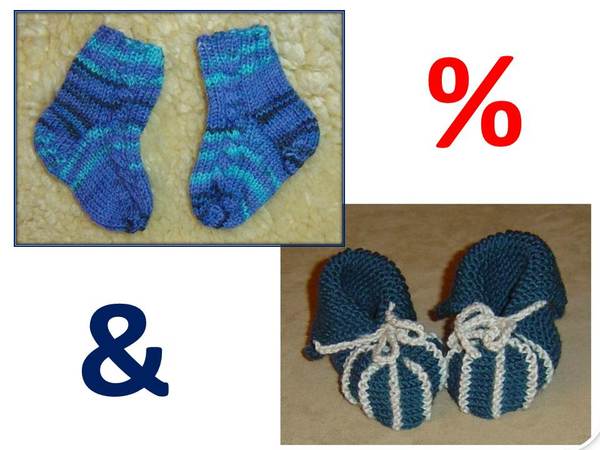 Zwei Strickanleitungen: Baby-Sockerl mit Zopf u Baby-Schuhe