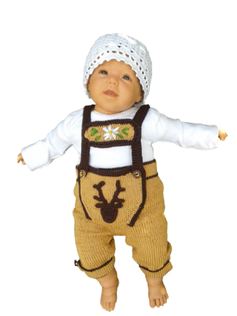 Tutorial Knitting and Crochet Baby Lederhosen, bavarian style
