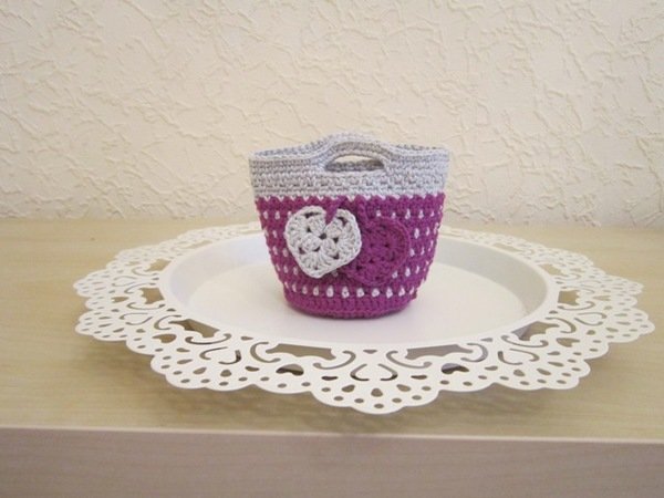 Häkelanleitung für kleine Tasche mit Herz # Muttertag # Geschenke