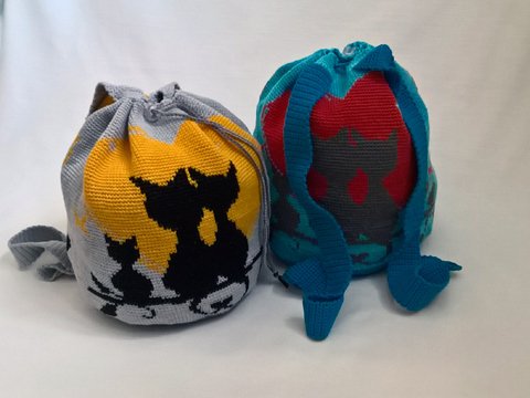 Häkelanleitung Rucksack Katzenfamilie
