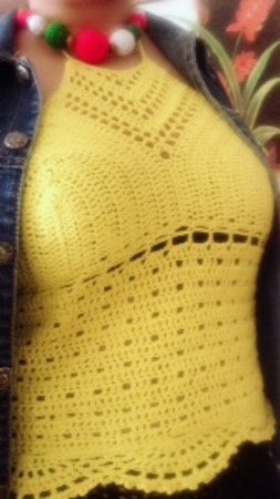 Shine yellow summer crop top