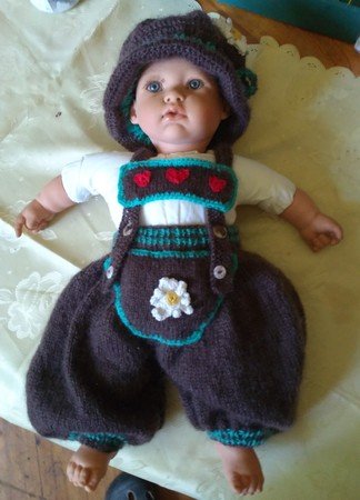 gestrickte Lederhose für Babies, Baby Lederhose, Trachtenhose fürs Baby