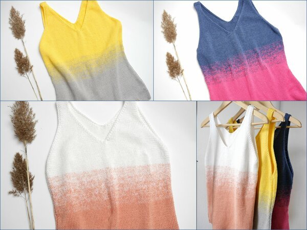Knitting Pattern - Tanktop - Gradient Color Run - No.219E