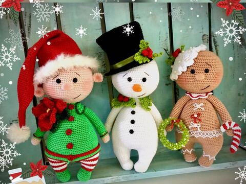 Kuschelschnuffelbande Weihnachts-Trio, Amigurumi