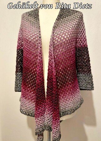Crochet pattern cardigan or vest 'Papillon' - 2 patterns in one