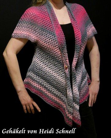 Crochet pattern cardigan or vest 'Papillon' - 2 patterns in one