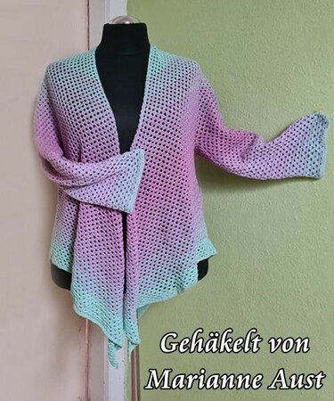 Crochet pattern cardigan or vest 'Papillon' - 2 patterns in one