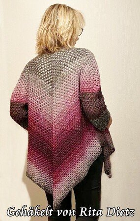 Crochet pattern cardigan or vest 'Papillon' - 2 patterns in one