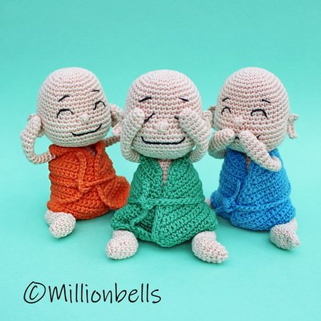 Amigurumi Mini Buddha Dolls Set