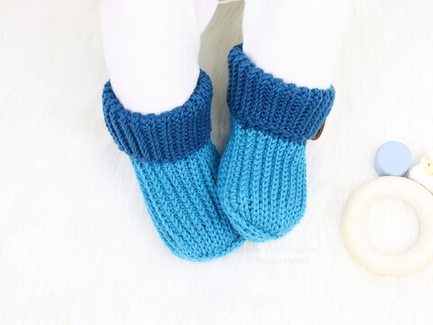 Baby shoes (socks) "Kai" (size 0 m. to 4 y., knitted look)