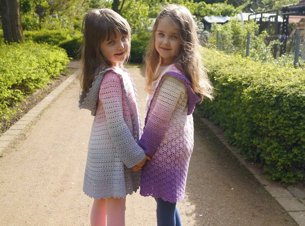 Häkelanleitung Cardigan ( Größentabelle 86-48+ Häkelschrift)