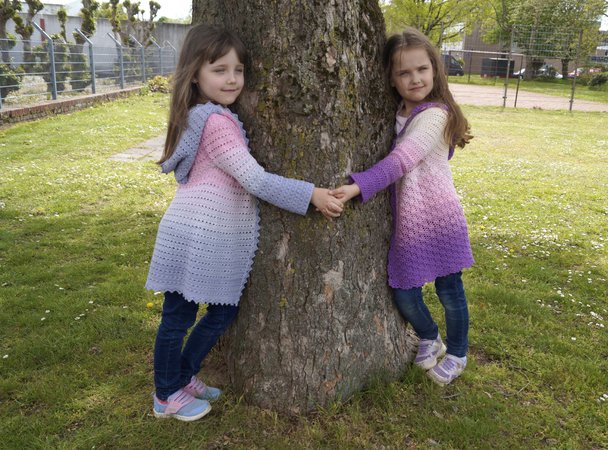 Häkelanleitung Cardigan ( Größentabelle 86-48+ Häkelschrift)