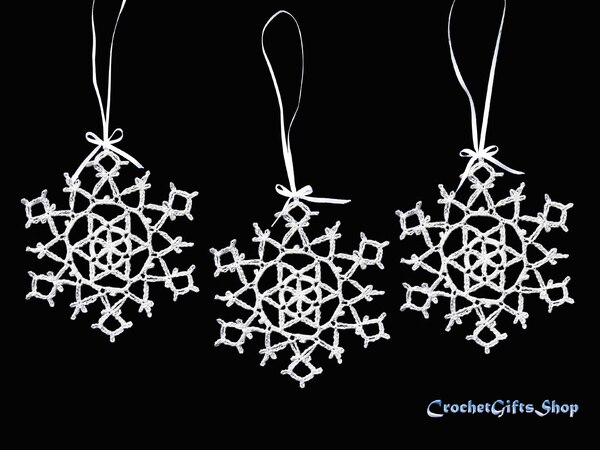 Set Crochet Pattern Snowflakes