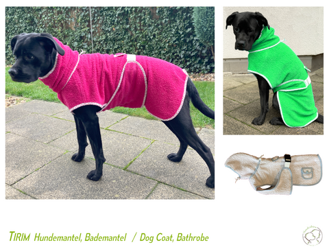 TIRIM dog coat, bathrobe, XS–XXL, sewing pattern