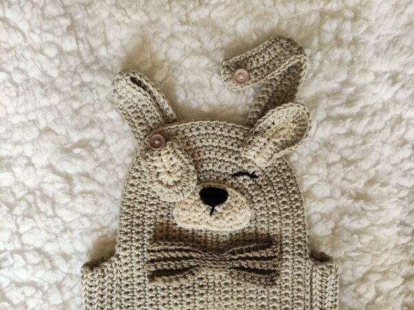 Crochet Pattern Romper Bunny for baby, sizes Newborn to 12 months,
