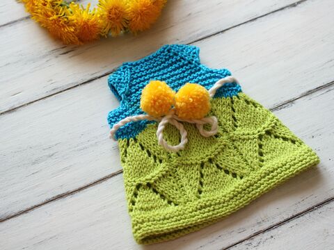 12-inch Dolls Dress02 Knitting Pattern