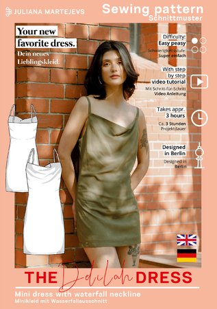E-Book Schnittmuster Minikleid für Damen, XS-XXXL Einfach Video-Anleitung