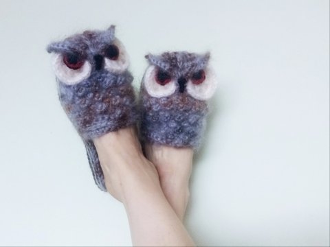 Owl slippers. Crochet pattern
