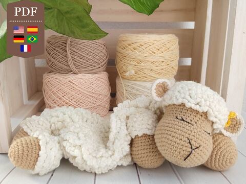 Crochet Pattern, Comforter Sheep Security Blanket