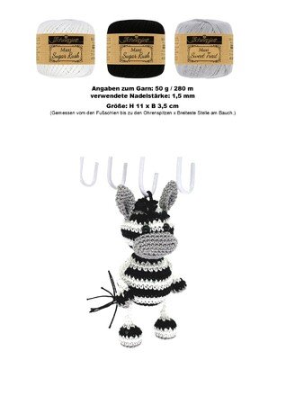 Zebra Schlenkertier, Taschenbaumler - Häkelanleitung