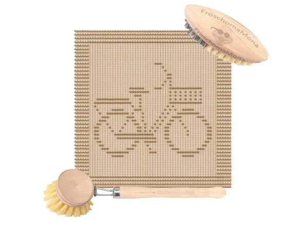 Fahrrad Deckchen Spültuch Putztuch „ my bicycle “ Strickanleitung einfach