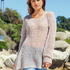 Longpulli mit Ajour-Netzmuster