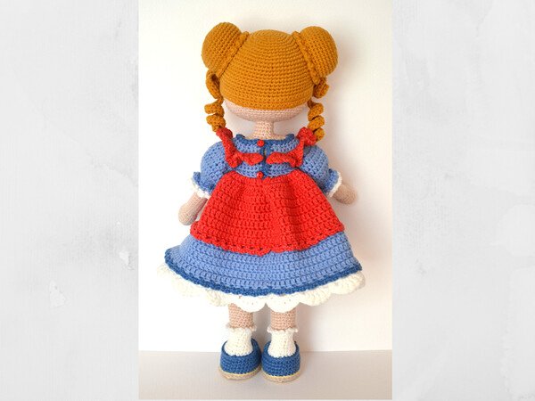 Crochet Amigurumi doll pattern, crochet toy, crochet girl Eliza doll