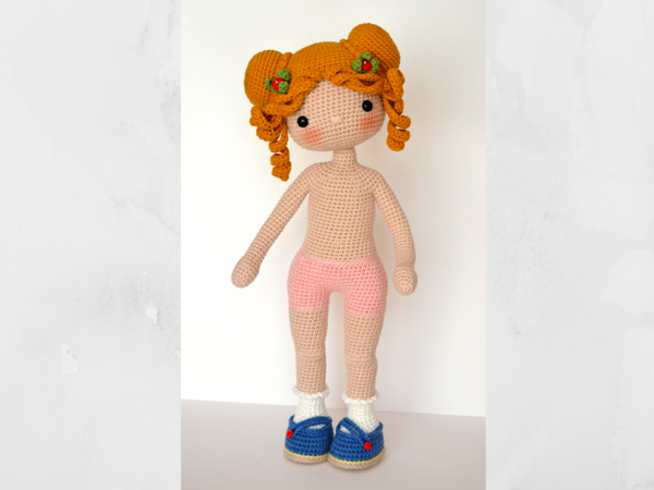 Crochet Amigurumi doll pattern, crochet toy, crochet girl Eliza doll