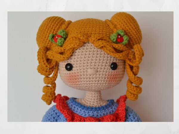 Crochet Amigurumi doll pattern, crochet toy, crochet girl Eliza doll