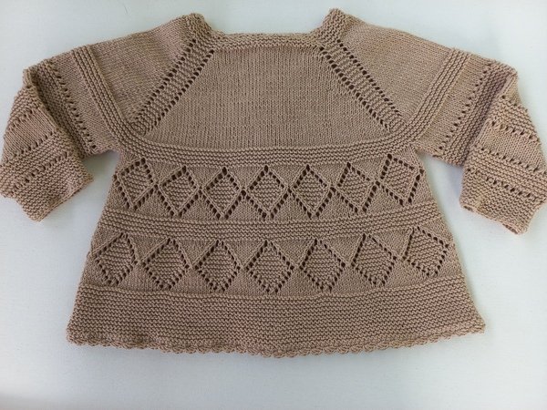 Strickanleitung Babyjacke/Mädchenweste, Gr.74-80, 9-12M, RVO mit Lochmuster