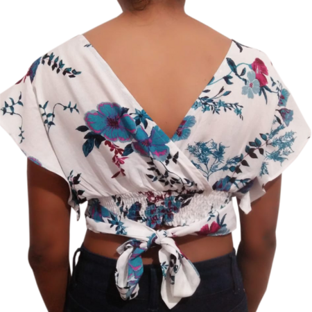 Tie Back Crop Blouse PDF Sewing Pattern | Ruffle Sleeve | Summer Dress PDF