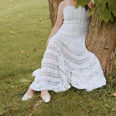 Gehäkeltes Hochzeitskleid "Evie"