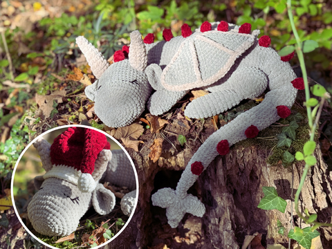 XXL Christmas Dragon Crochet Pattern  | 1,20m | 47'