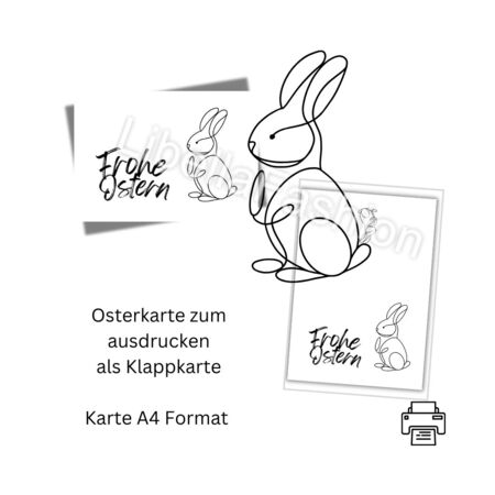 Osterkarte download Ostern Karte Grußkarte A4 digitaler Sofortdownload